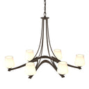 10-4106-236 Hubbardton Forge Ribbon Oval 6 Arm Chand. w/ Dome Glass