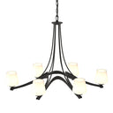 10-4106-236 Hubbardton Forge Ribbon Oval 6 Arm Chand. w/ Dome Glass