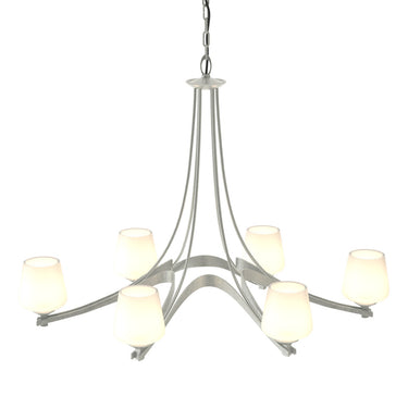 10-4106-236 Hubbardton Forge Ribbon Oval 6 Arm Chand. w/ Dome Glass