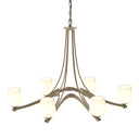 10-4106-236 Hubbardton Forge Ribbon Oval 6 Arm Chand. w/ Dome Glass