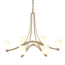 10-4106-236 Hubbardton Forge Ribbon Oval 6 Arm Chand. w/ Dome Glass