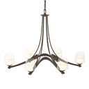 10-4116 Hubbardton Forge Ribbon 6 Arm Chand. w/ Clear Glass & Diffuser