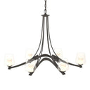 10-4116 Hubbardton Forge Ribbon 6 Arm Chand. w/ Clear Glass & Diffuser
