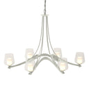 10-4116 Hubbardton Forge Ribbon 6 Arm Chand. w/ Clear Glass & Diffuser