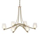 10-4116 Hubbardton Forge Ribbon 6 Arm Chand. w/ Clear Glass & Diffuser