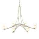 10-4116 Hubbardton Forge Ribbon 6 Arm Chand. w/ Clear Glass & Diffuser