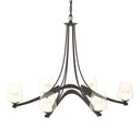 10-4116 Hubbardton Forge Ribbon 6 Arm Chand. w/ Clear Glass & Diffuser