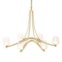 10-4116 Hubbardton Forge Ribbon 6 Arm Chand. w/ Clear Glass & Diffuser