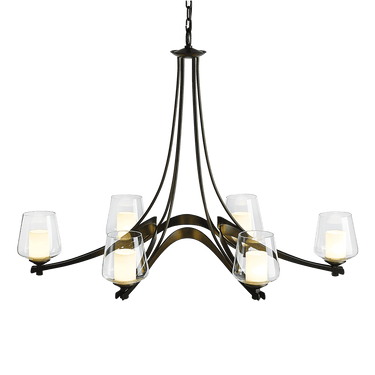 Hubbardton Forge Oval Ribbon 6-Arm Chandelier 1