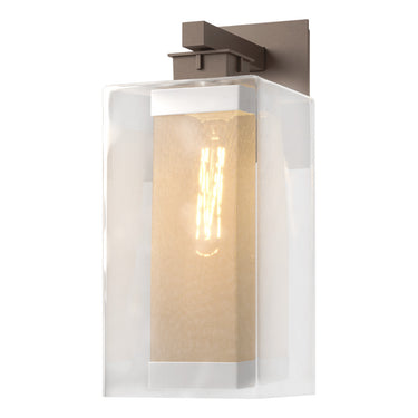 Hubbardton Forge 304854 Polaris Outdoor Large 1 Light Incandescent Sconce in Clear Glass