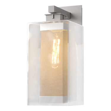 Hubbardton Forge 304854 Polaris Outdoor Large 1 Light Incandescent Sconce in Clear Glass