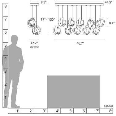 Hubbardton Forge Riza 10-Light Pendant - Standard - 131208