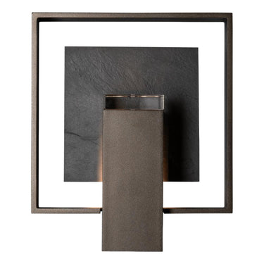Hubbardton Forge Shadow Box Medium w/Slate Outdoor Sconce 
