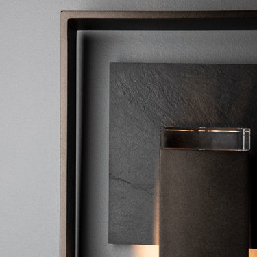 Hubbardton Forge Shadow Box Small w/Slate Dark Sky Friendly Outdoor Sconce - 302660 