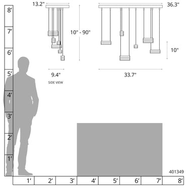 Hubbardton Forge Stacks 6-Light LED Pendants 3
