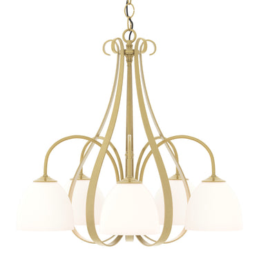 10-1445 Hubbardton Forge 5 Arm Sweeping Taper Downlight Chandelier