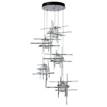 Hubbardton Forge Tura 5-Light Seeded Glass Pendant - Standard - 131126