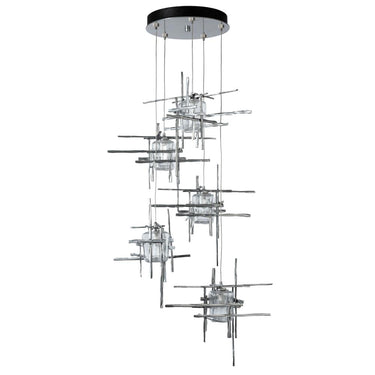 Hubbardton Forge Tura 5-Light Seeded Glass Pendant 3
