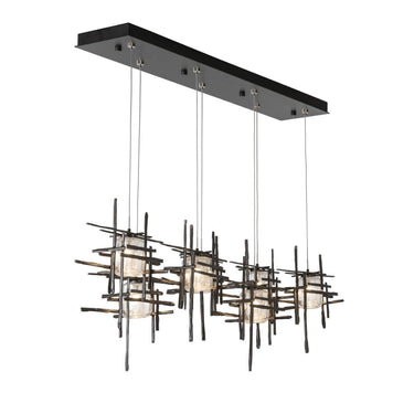 Hubbardton Forge Tura 7-Light Seeded Glass Pendant 4