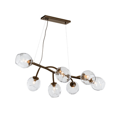 Hubbardton Forge 138573 Vine 7 Light Incandescent Pendant in Simon Pearce Glass with Standard Pipe Length