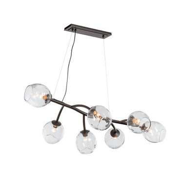 Hubbardton Forge 138573 Vine 7 Light Incandescent Pendant in Simon Pearce Glass with Standard Pipe Length