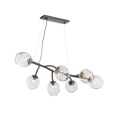 Hubbardton Forge 138573 Vine 7 Light Incandescent Pendant in Simon Pearce Glass with Standard Pipe Length