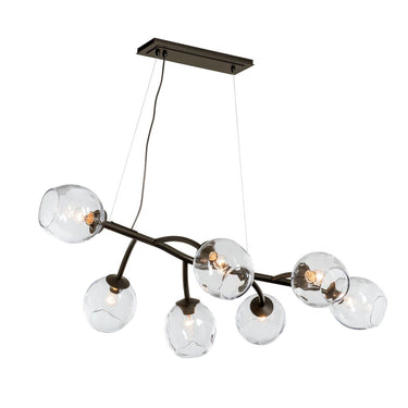 Hubbardton Forge 138573 Vine 7 Light Incandescent Pendant in Simon Pearce Glass with Standard Pipe Length