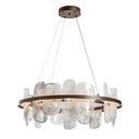 Hubbardton Forge 139660 Vitre Circular LED Pendant in White Swirl Glass with Standard Pipe Length