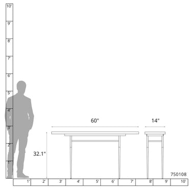 Hubbardton Forge Wick 60" Console Table 7