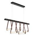 Hubbardton Forge 131053 York Linear 5 Light LED Pendant in Black Finish, Clear Glass with Standard Pipe Length