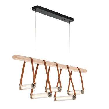 Hubbardton Forge 131053 York Linear 5 Light LED Pendant in Black Finish, Clear Glass with Standard Pipe Length