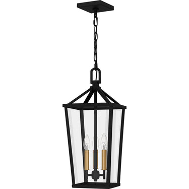Hull 3 Light Outdoor Pendant in Matte Black 4