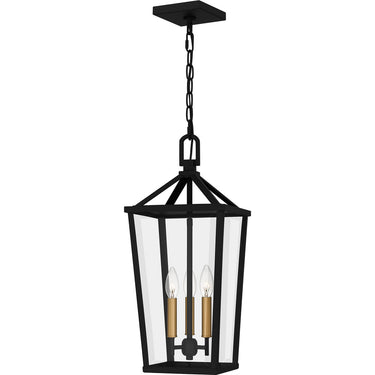 Hull 3 Light Outdoor Pendant in Matte Black 1