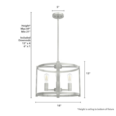 Hunter Lighting 19-HL1 Astwood 4 Light Chandelier 17