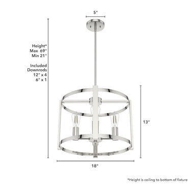 Hunter Lighting 19-HL1 Astwood 4 Light Chandelier 30
