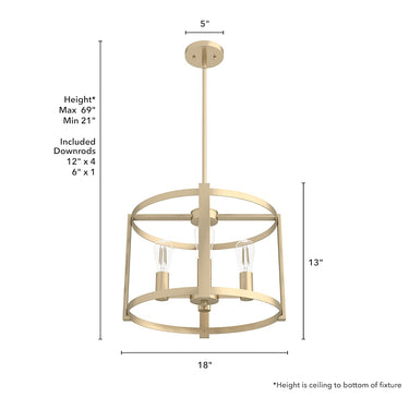 Hunter Lighting 19-HL1 Astwood 4 Light Chandelier 8