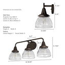 Hunter Lighting 19-HL12 Cypress Grove 3 Light Vanity 17