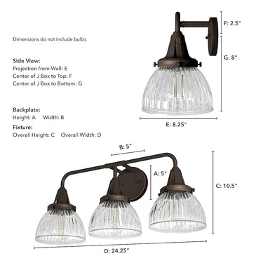 Hunter Lighting 19-HL12 Cypress Grove 3 Light Vanity 17