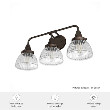 Hunter Lighting 19-HL12 Cypress Grove 3 Light Vanity 18
