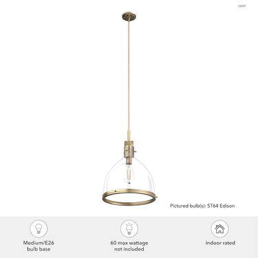 Hunter Lighting 19-HL26 Van Nuys 1 Light Pendant 25