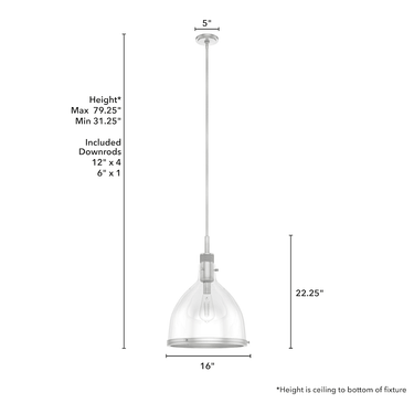 Hunter Lighting 19-HL26 Van Nuys 1 Light Pendant 40