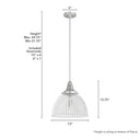Hunter Lighting 19-HL9 Cypress Grove 1 Light Pendant in Brushed Nickel - Clear Holophane 13