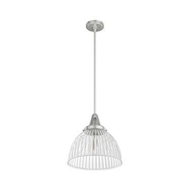 Hunter Lighting 19-HL9 Cypress Grove 1 Light Pendant in Brushed Nickel - Clear Holophane 16