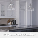 Hunter Lighting 19-HL9 Cypress Grove 1 Light Pendant in Brushed Nickel - Clear Holophane 21