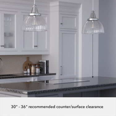 Hunter Lighting 19-HL9 Cypress Grove 1 Light Pendant in Brushed Nickel - Clear Holophane 21