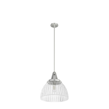Hunter Lighting 19-HL9 Cypress Grove 1 Light Pendant in Brushed Nickel - Clear Holophane 23
