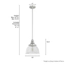 Hunter Lighting 19-HL9 Cypress Grove 1 Light Pendant in Brushed Nickel - Clear Holophane 6