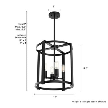 Hunter Lighting 1900-HL Astwood 4 Light Chandelier 7