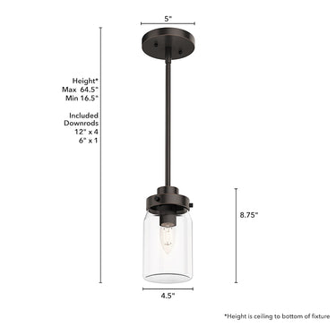 Hunter Lighting 1900-HL1 Devon Park 1 Light Mini Pendant 14