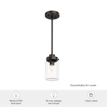 Hunter Lighting 1900-HL1 Devon Park 1 Light Mini Pendant 15